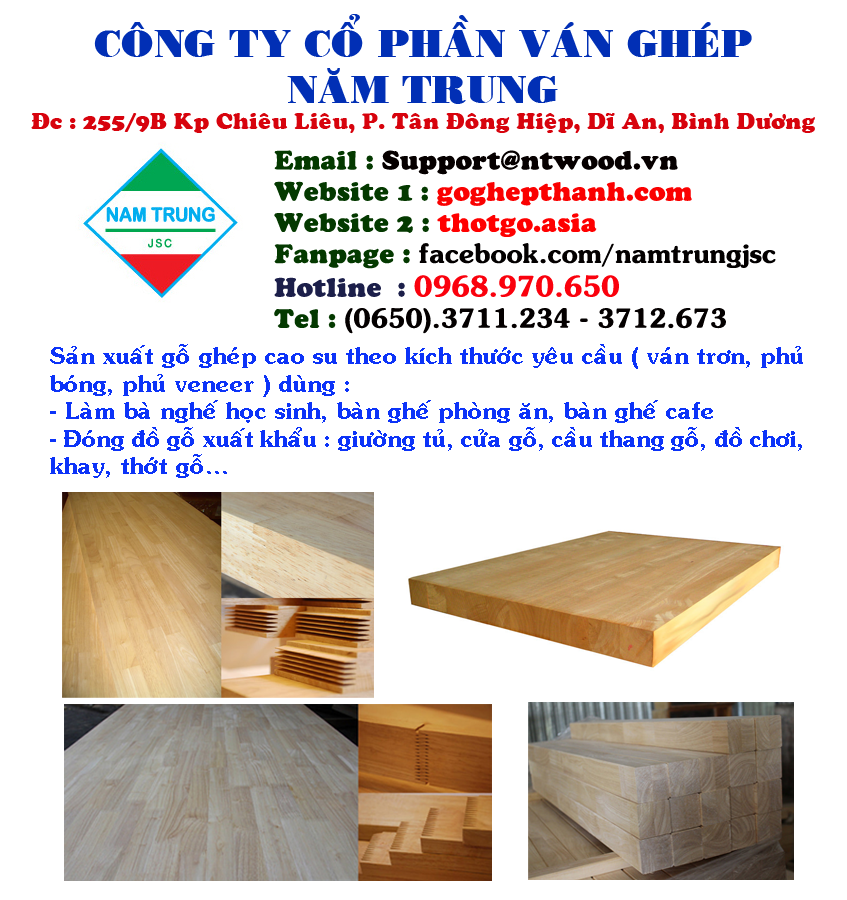 Công ty sản xuất gỗ ghép cao su theo yêu cầu, ván gỗ trơn phủ keo bóng, phủ veneer